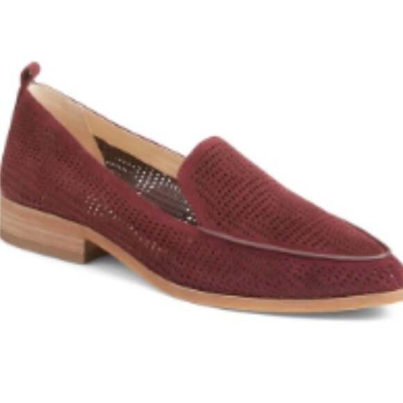 Vince Camuto - Kade' Cutout Loafer Deep Plum Suede Laser-cutout Size 7 - Picture 1 of 3